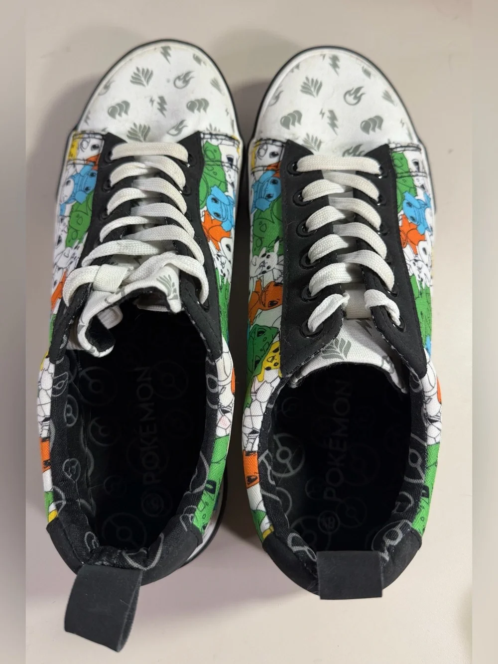 Pokemon Shoes Mens 8.5 Ground Up Low Top Sneakers Canvas Pikachu & Friends - Picture 5 of 8